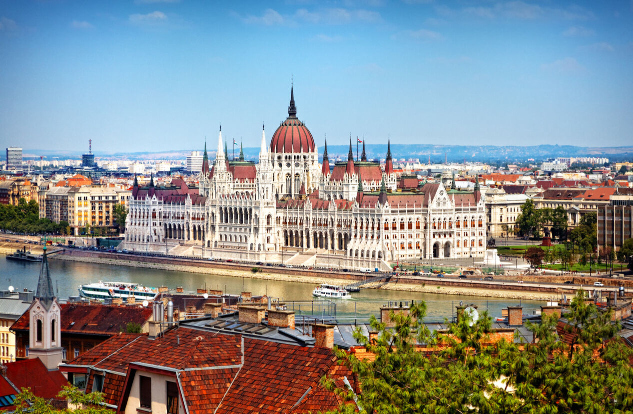 Hungarian Parliament Building - day view from the Castle Hill