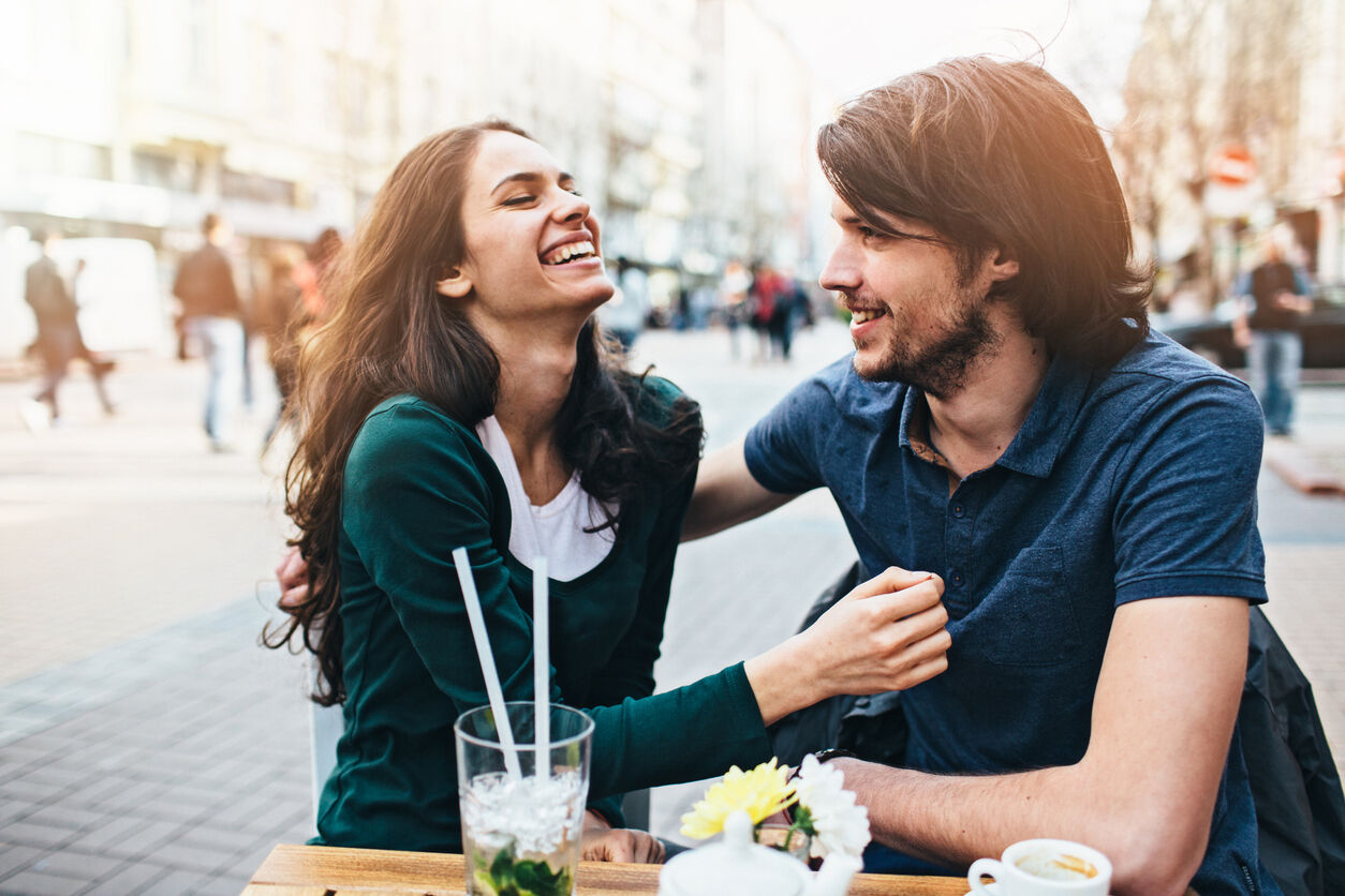 Happy young couple having fun
