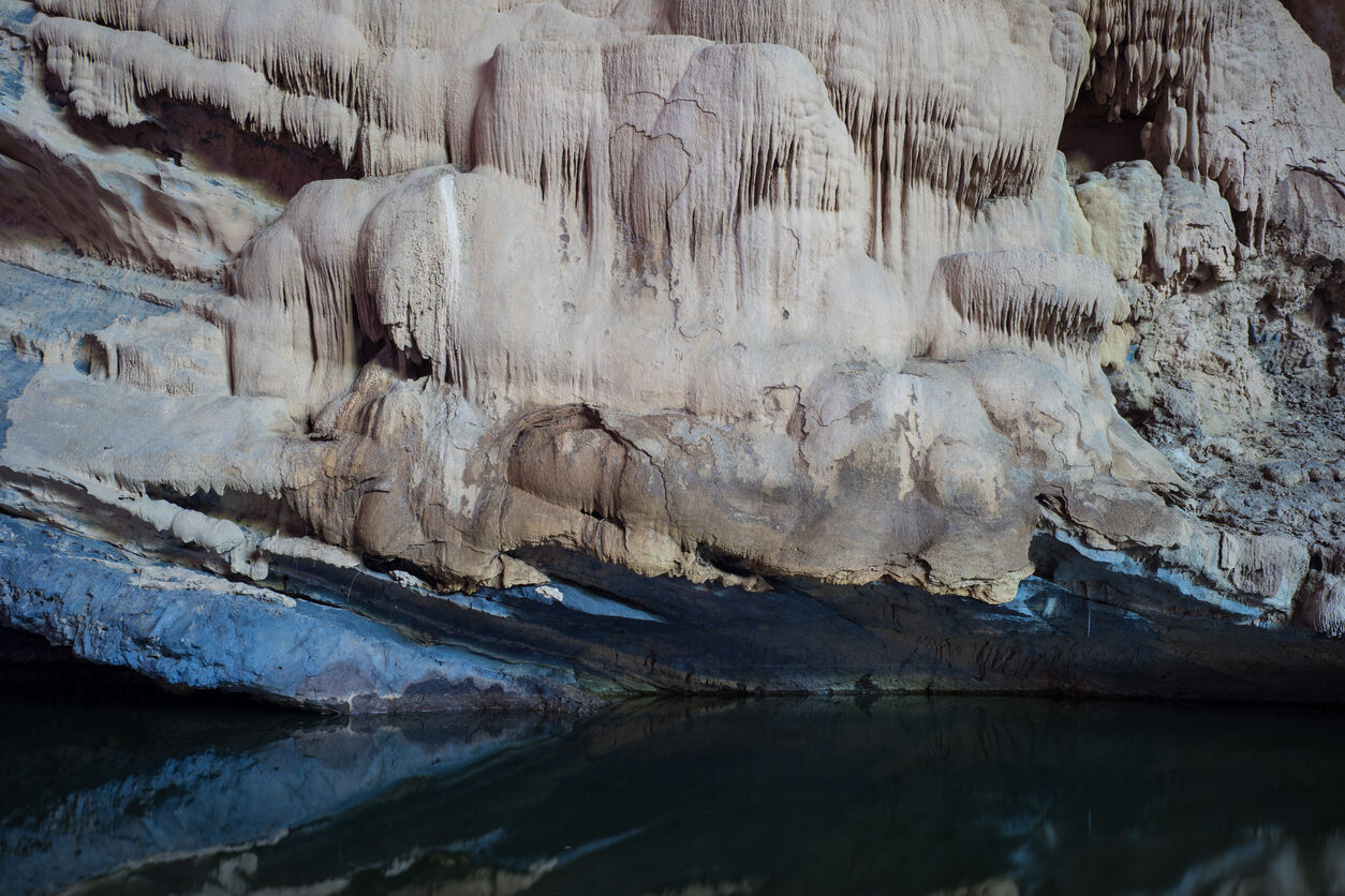 Stalactite rock formations in En Cave, the third largest cave in the world, is in the heart of the Phong Nha Ke Bang National Park in the Quang Binh province of Central Vietnam