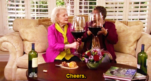 cheers groot glas wijn femfem