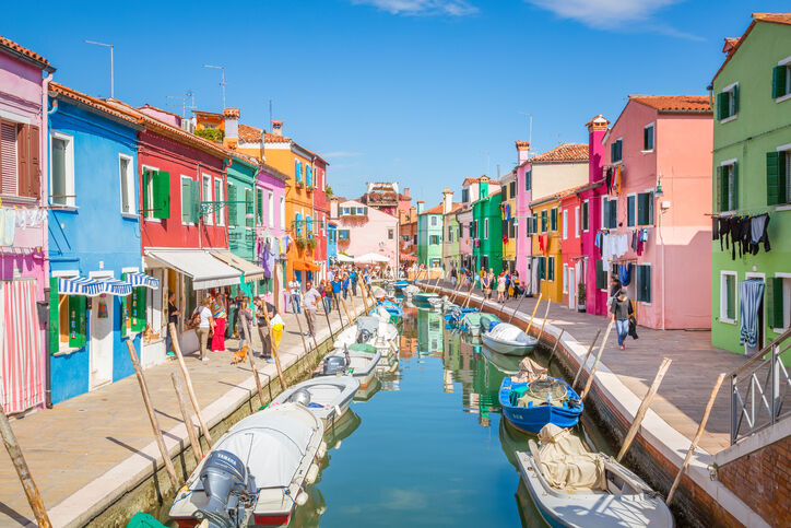 Burano canal scene, Italy