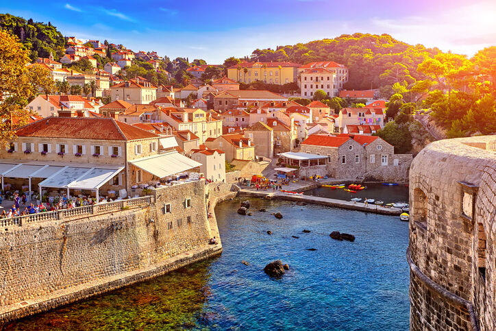 General view of Dubrovnik - Fortresses Lovrijenac and Bokar seen