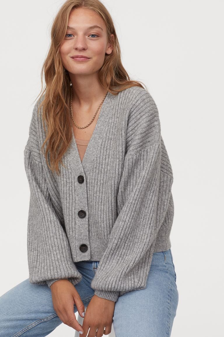 gebreid vest grijs