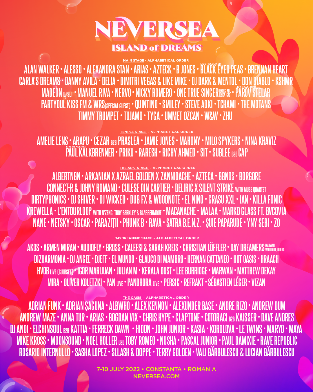 Neversea Festival Line Up