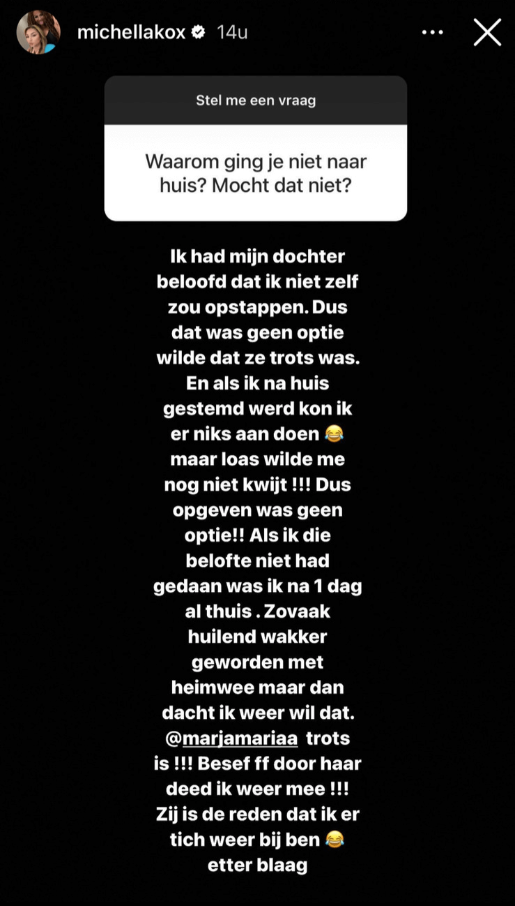 Michella Kox naar huis Echte Meisjes in de jungle
