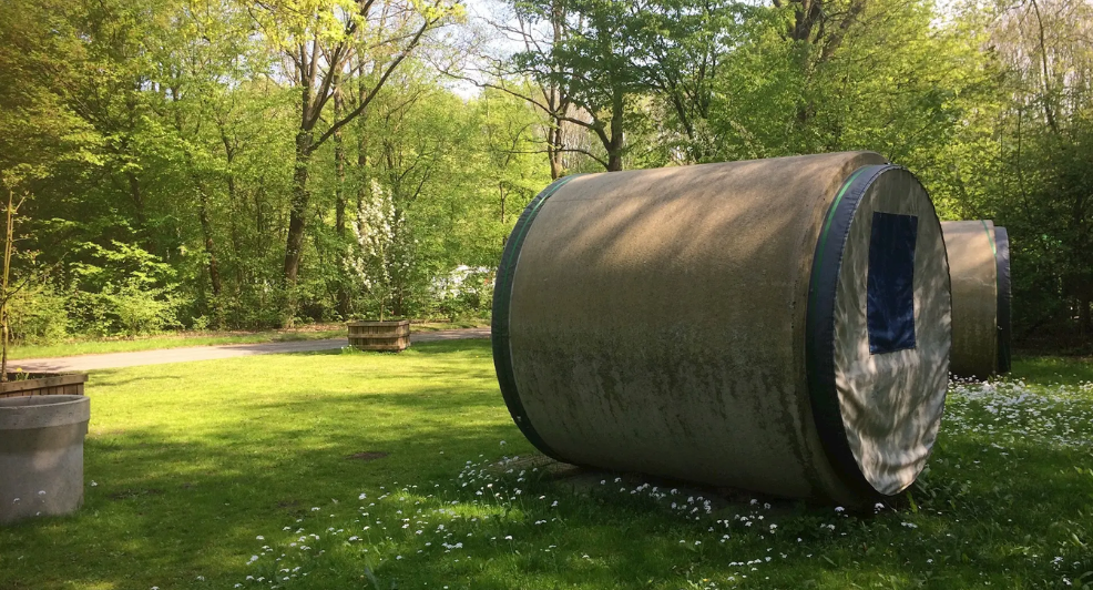 bijzondere camping slapen in rioolbuis