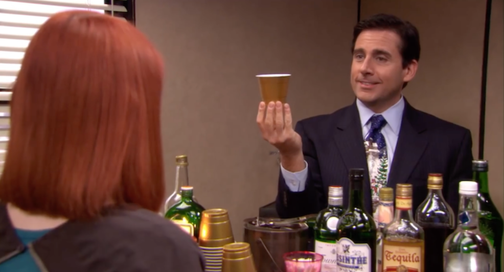 productiever aangeschoten borrel tijdens werk