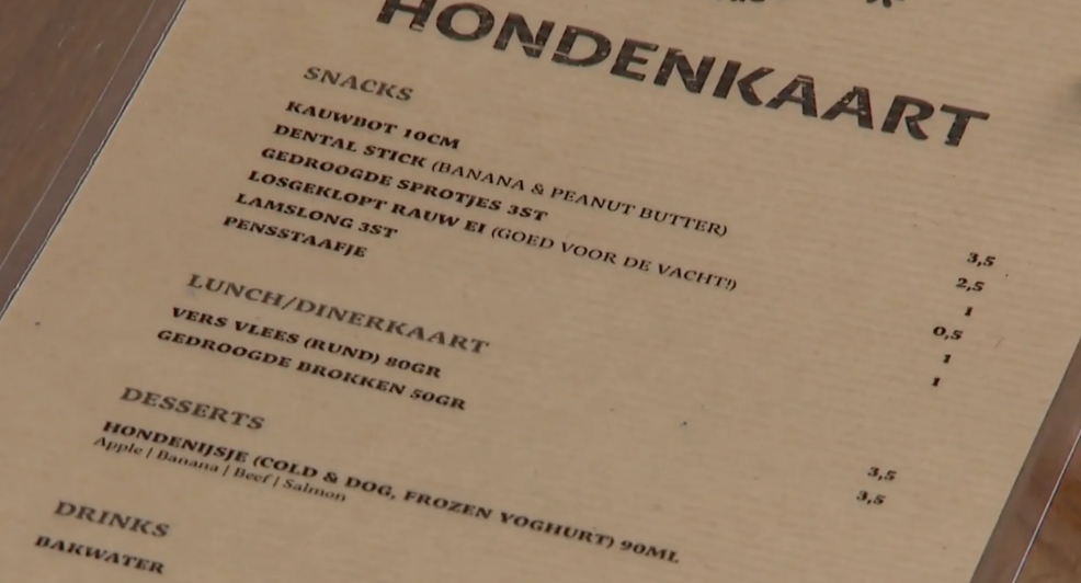 menukaart honden café enschede
