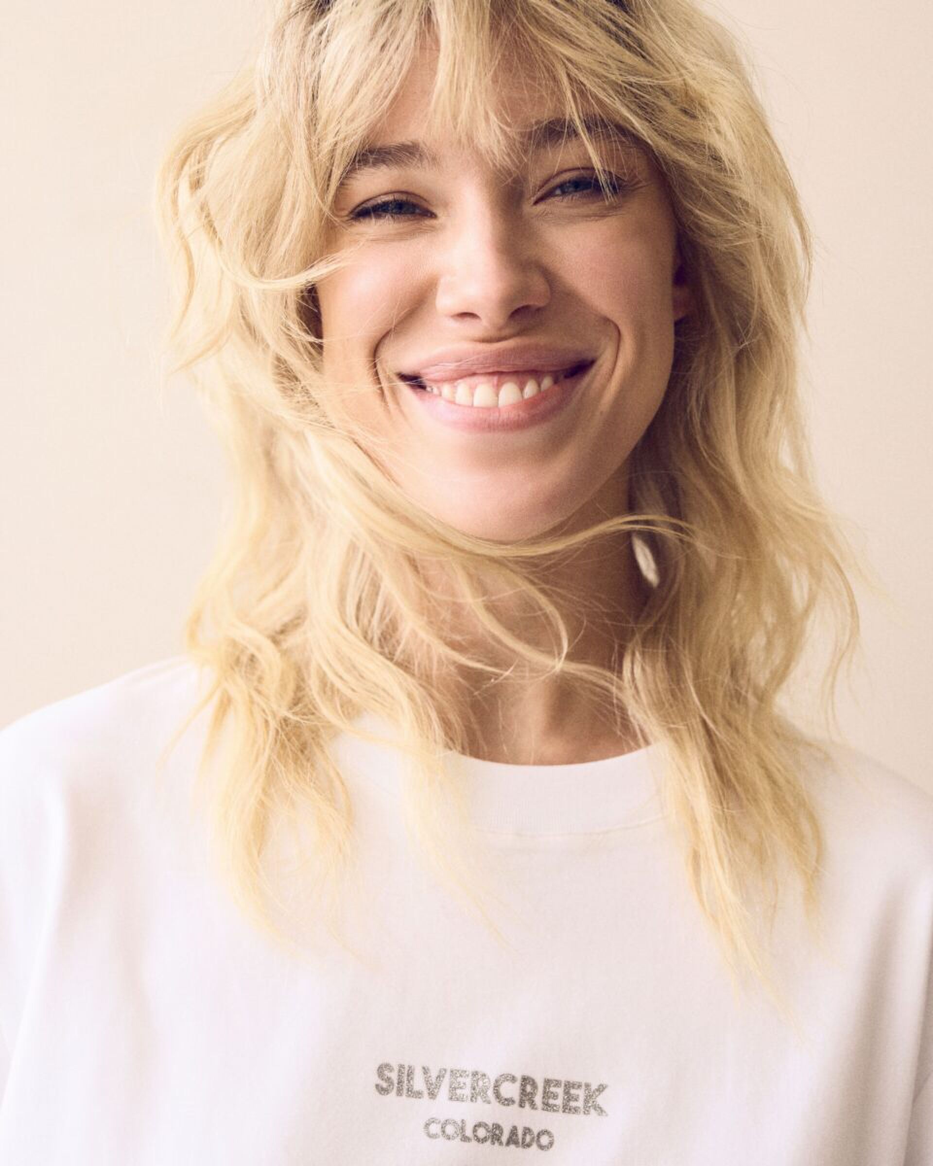 Model met een trui van Silvercreek.