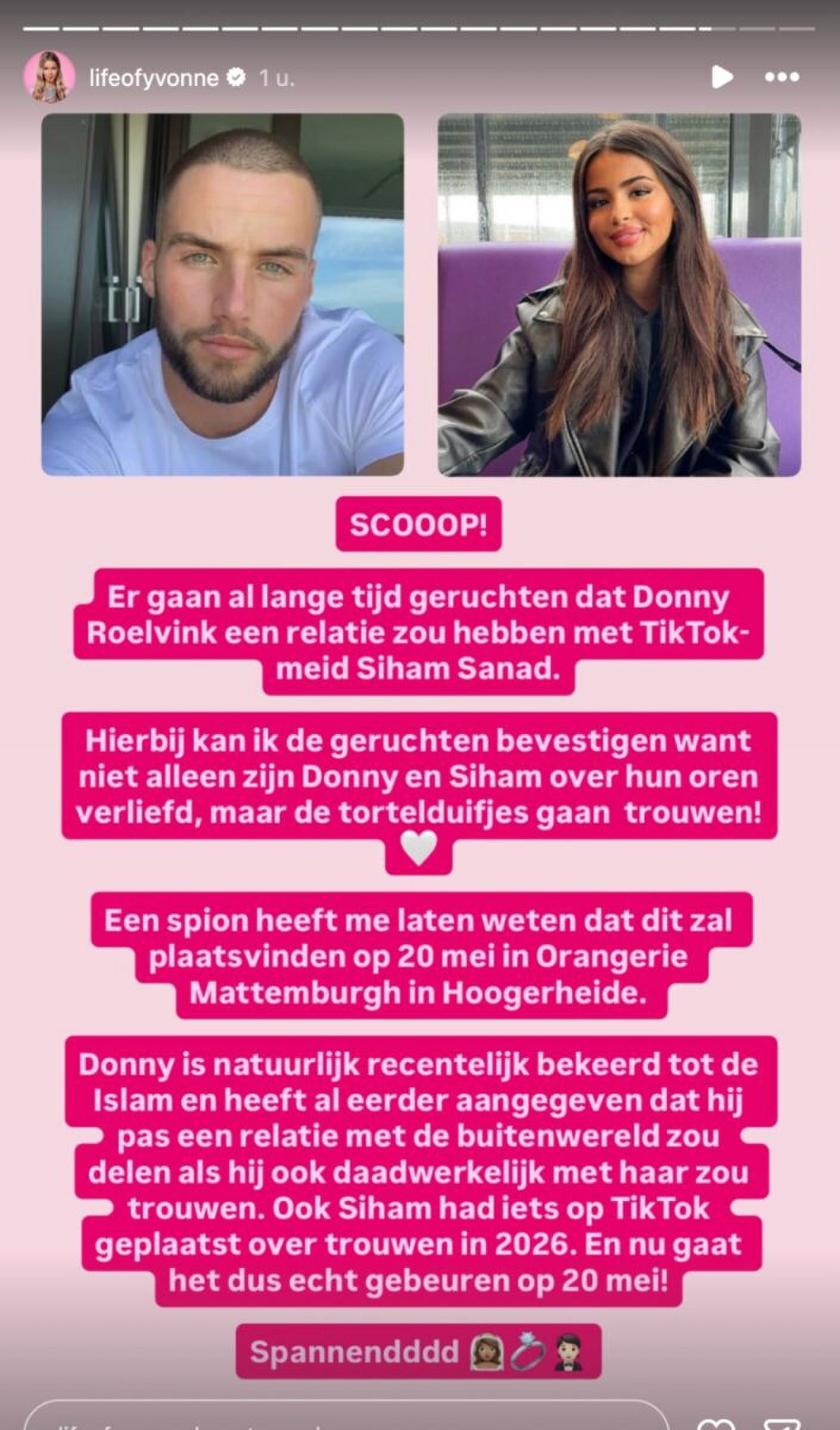 Story van Life Of Yvonne met geruchten over Donny Roelvink