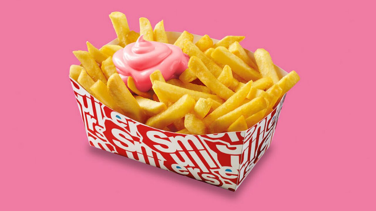 Illustratie voor: Nieuw bij Smullers: roze fritessaus