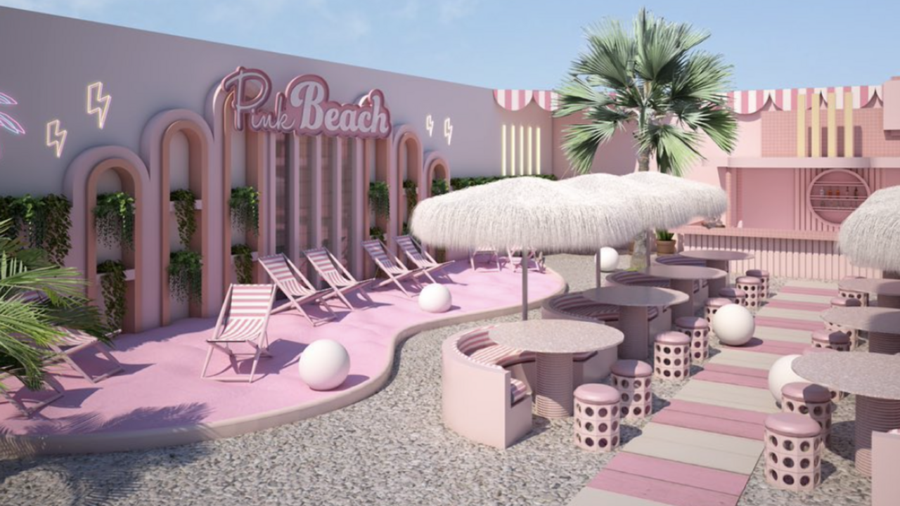 Illustratie voor: Dit roze strand midden in Amsterdam opent binnenkort haar deuren