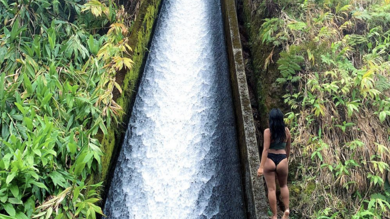 glijbaan in de jungle van Hawaii