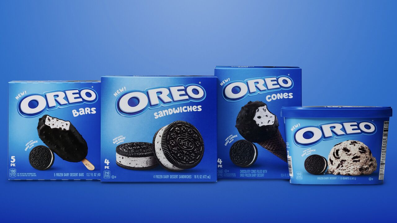 Illustratie voor: OREO lanceert gloednieuwe lijn met ijsjes