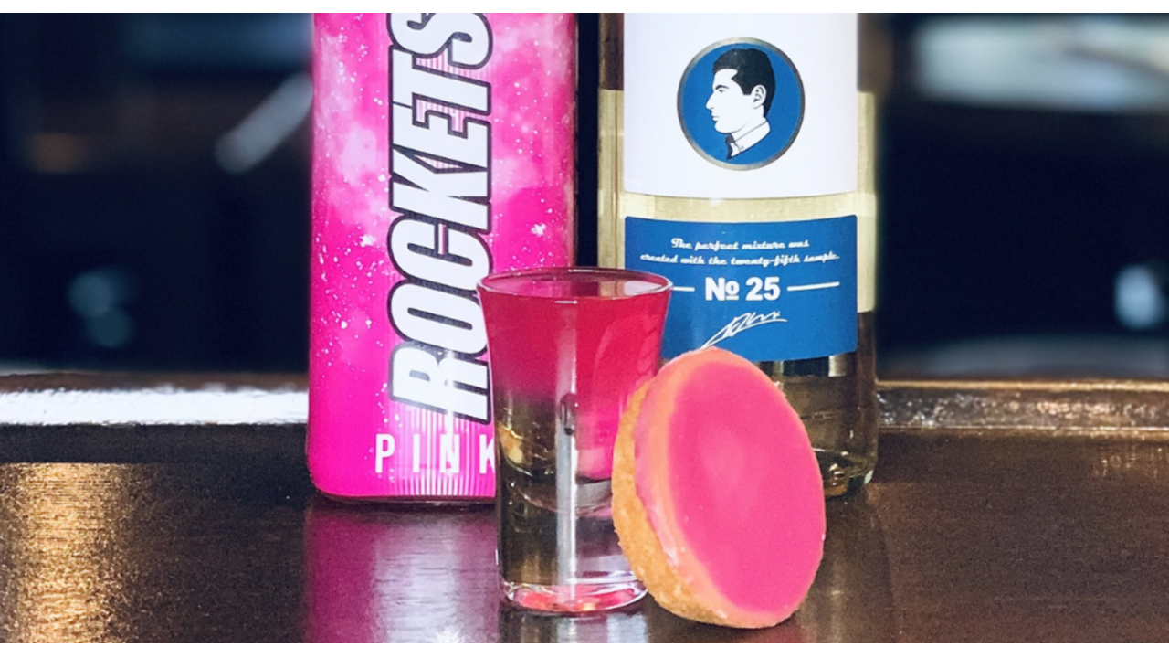 Roze koeken shot maken