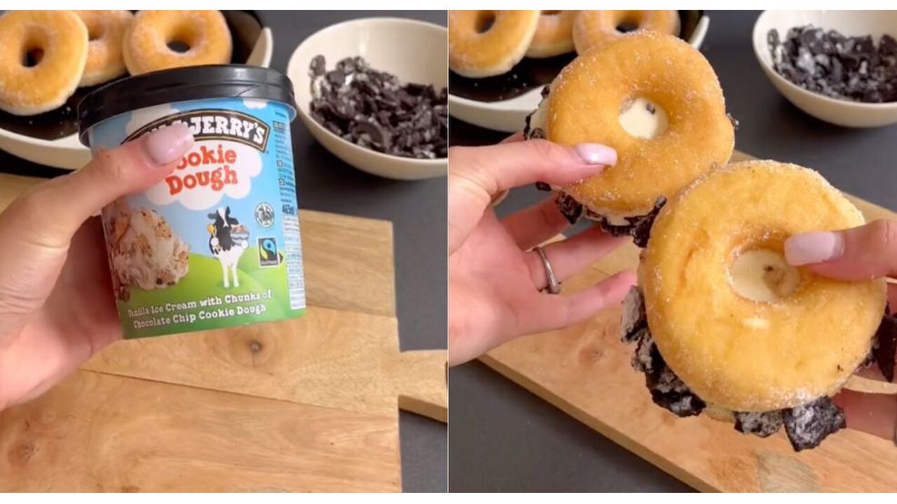Donut icecream met Ben & Jerry's