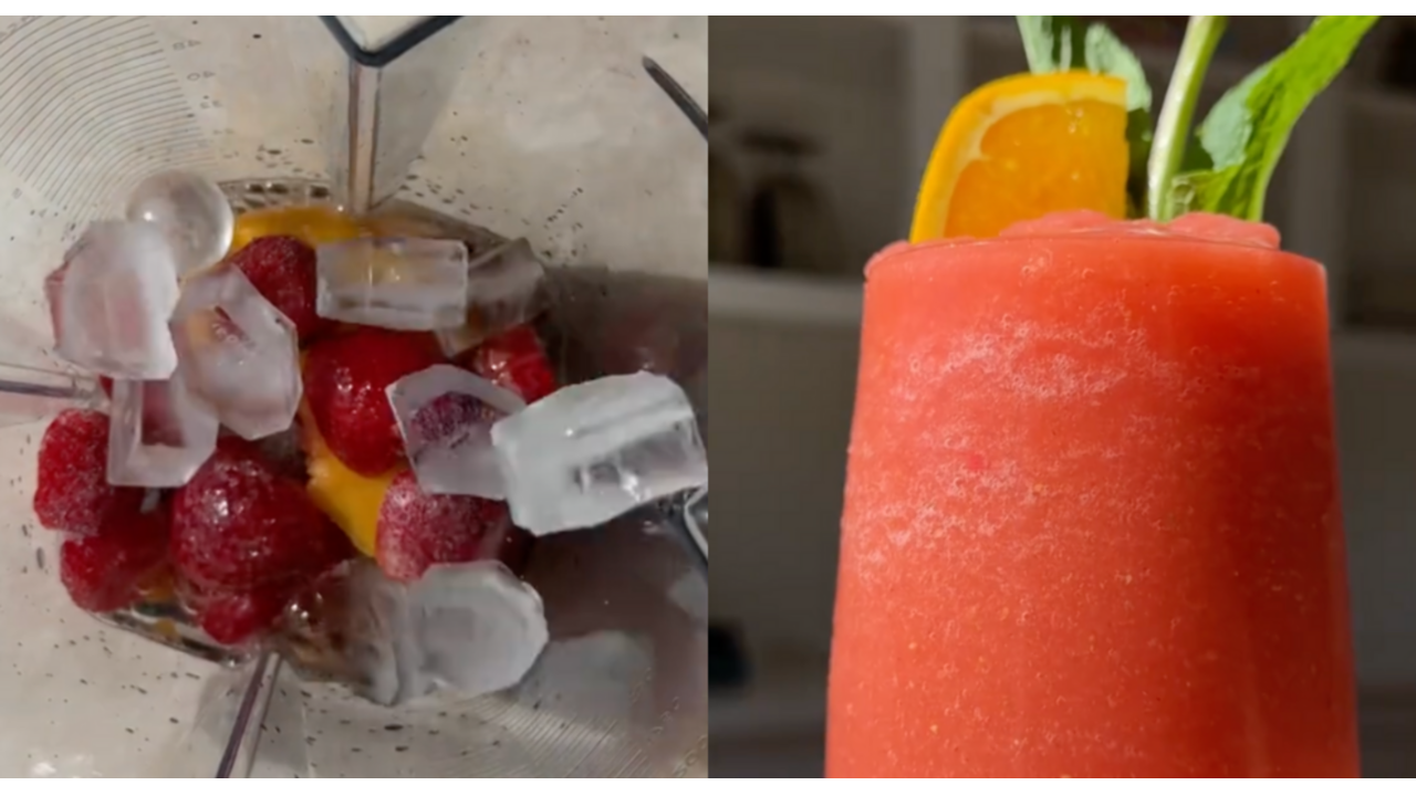 Illustratie voor: Recept: zo maak je een frozen Strawberry Aperol Spritz
