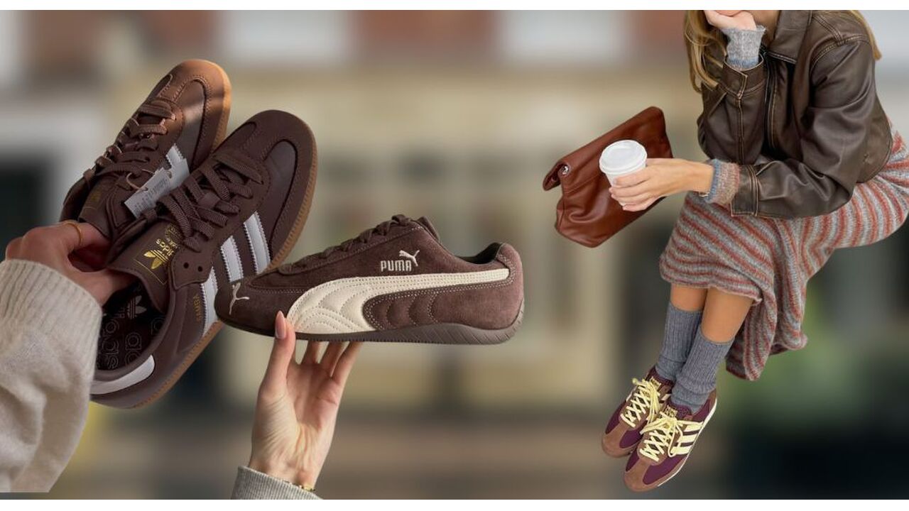 De modekleur van 2025: bruin. Bruine sneakers