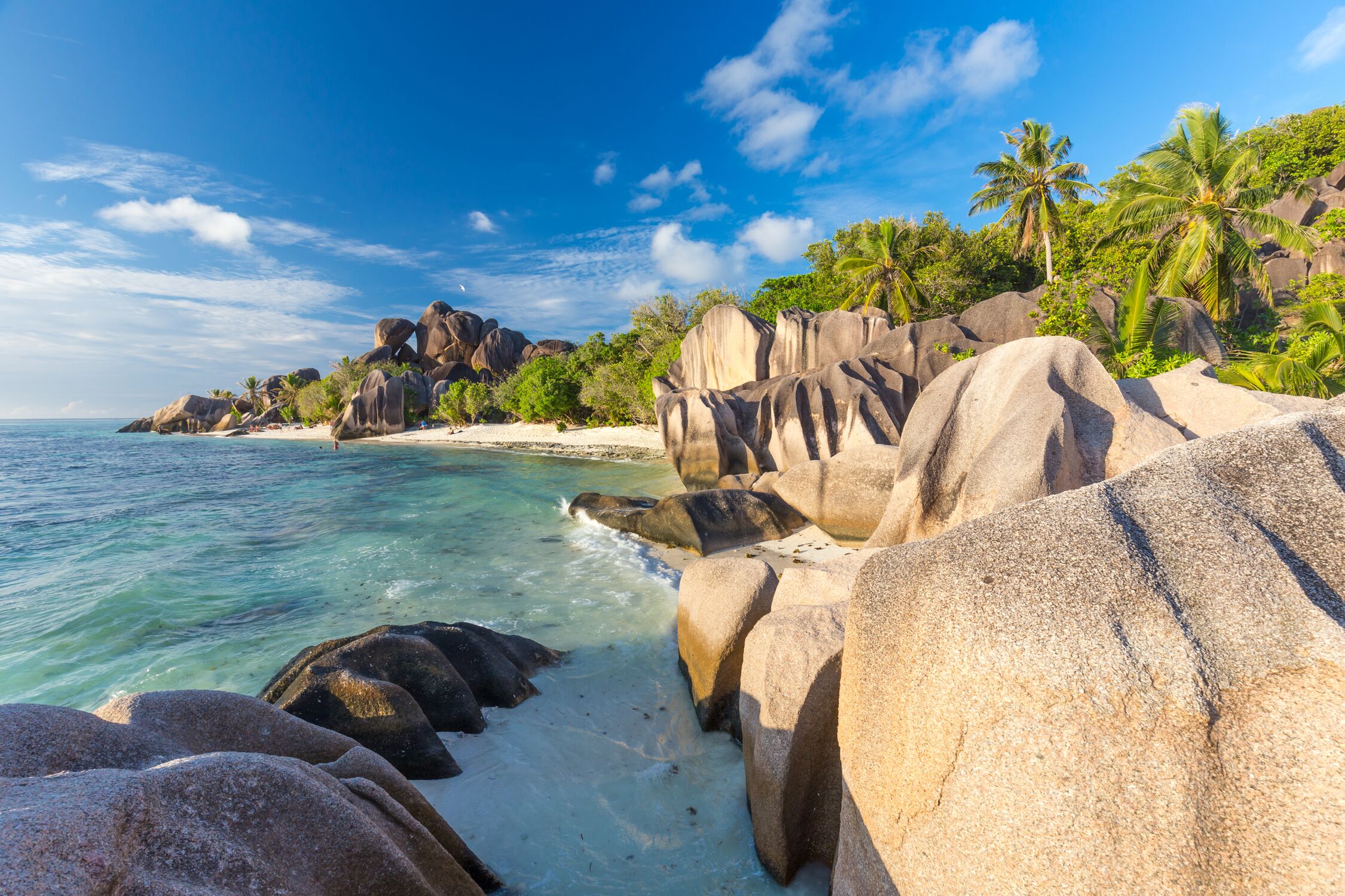 Beautiful Anse Source d'Argent tropical beach, La Digue island