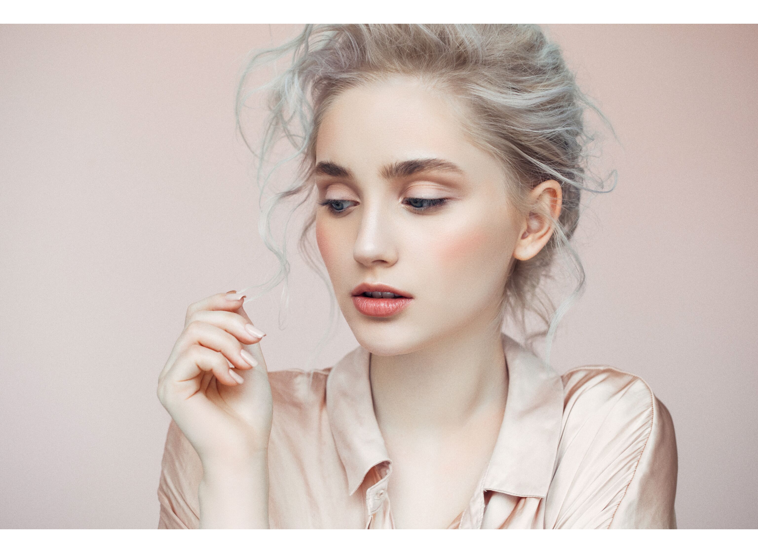 Beautiful woman with make-up and stylish hairstyle