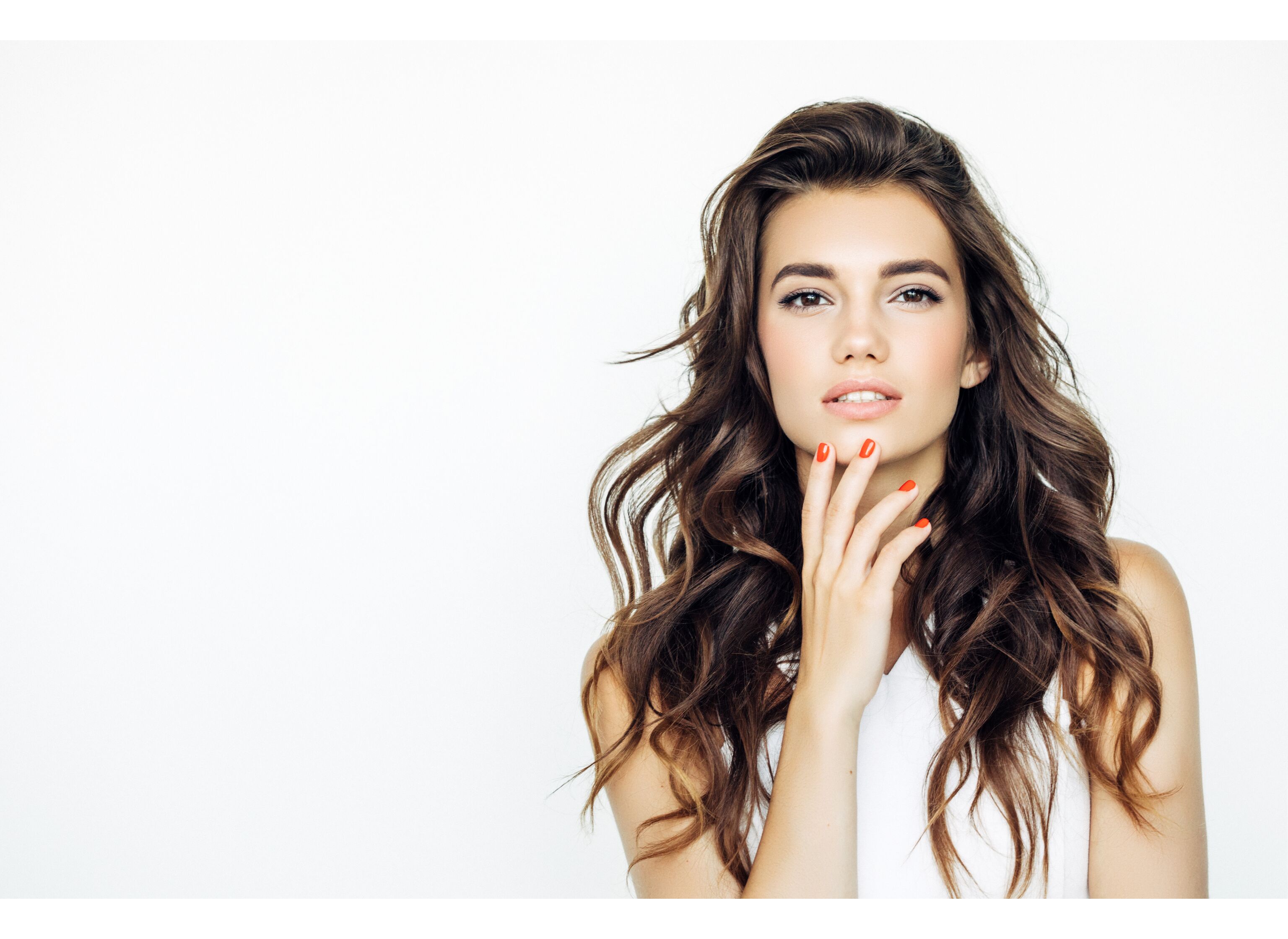 Beautiful woman with amazing curly long hair