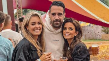 Foto van Michelle en haar exen, tijdens hun relatie.