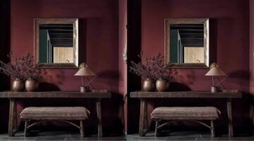 Gang in de kleur Burgundy Red.