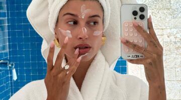 Hailey Bieber met skincare.