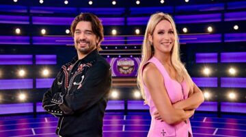 Waylon en Helene Hendriks in de studio van The Winner Takes It All.