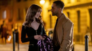 Emily en Alfie kijken naar elkaar in Parijs.