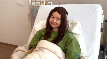 Jade Kops in het ziekenhuis.