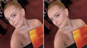 Amelia Dimoldenberg op de Oscars.