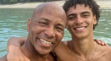 Humberto Tan en zoon Benjamin.