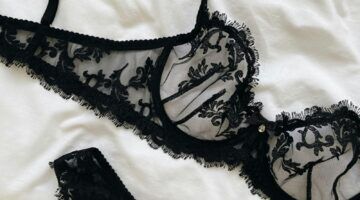 Lingerie op bed.
