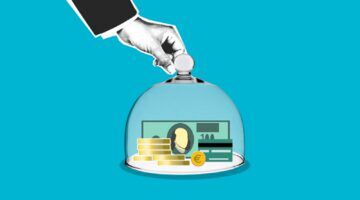 Illustratie van een hand met geld.