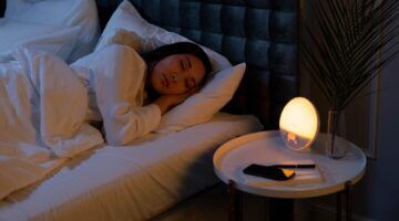 Vrouw in bed.