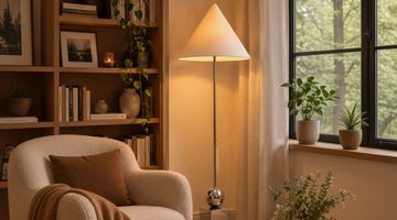 Lamp in een woonkamer.