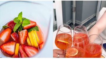 Sangria met cava en aardbeien