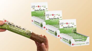 HEMA-eiwitreep in pistache-ijs en discodip smaak