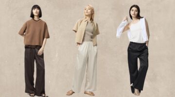 satijnen broek van Uniqlo