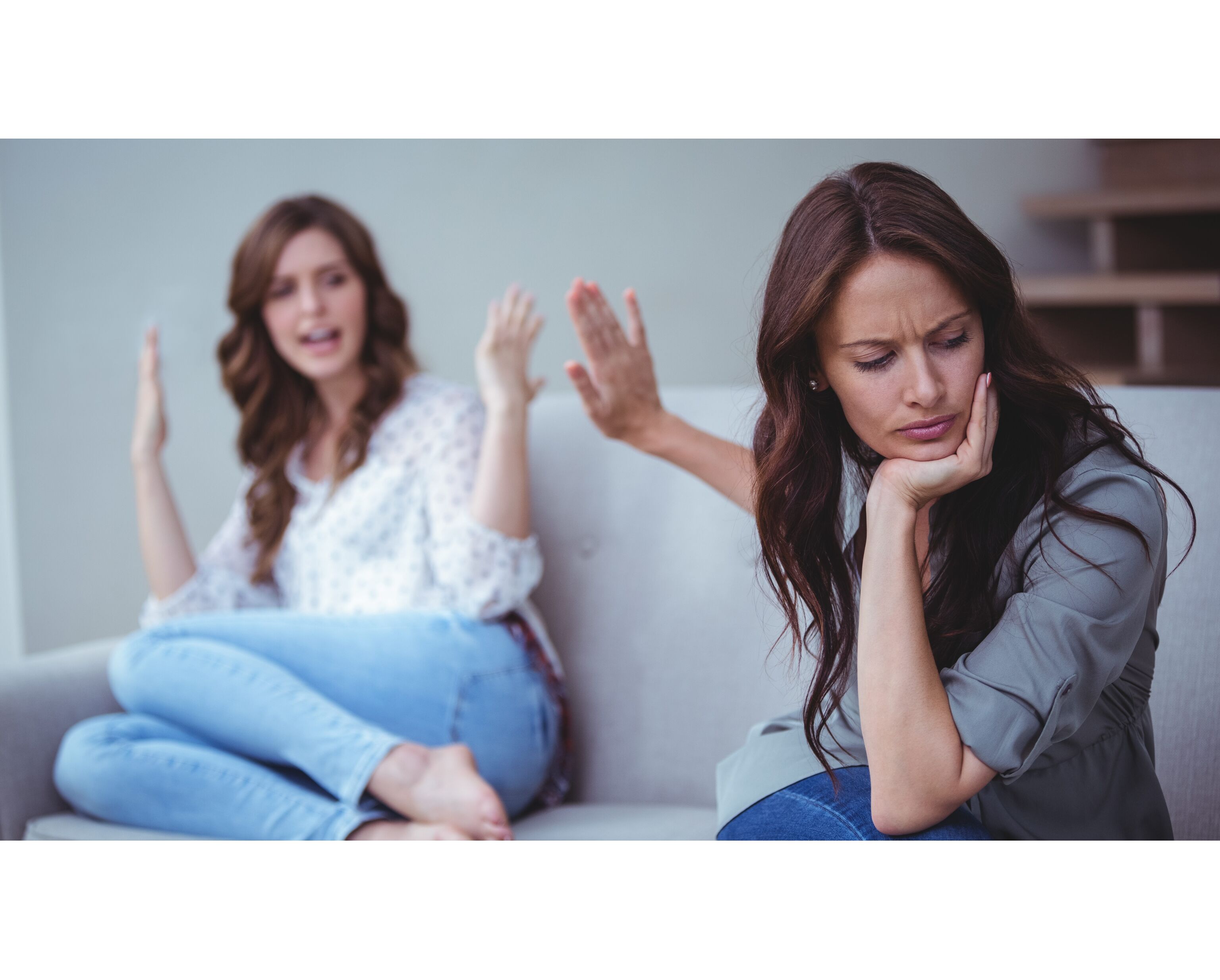 Two female friends arguing with each other