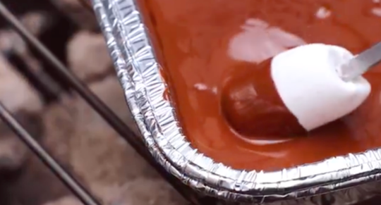 chocolade fondue bbq action