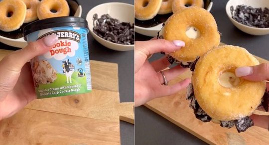 Donut icecream met Ben & Jerry's