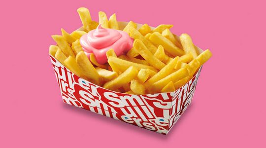 Illustratie voor: Nieuw bij Smullers: roze fritessaus