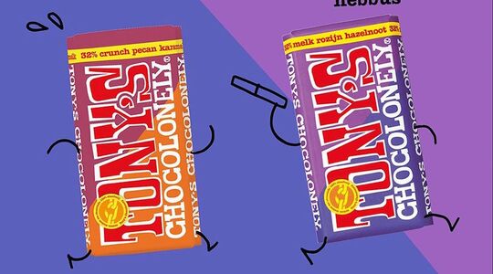 Illustratie voor: Yes! Dit is de nieuwe estafettereep van Tony’s Chocolonely