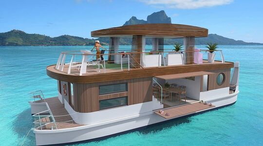 Illustratie voor: Varen op deze watervilla bij Bora Bora is dé droomvakantie voor jou en je vriendinnen
