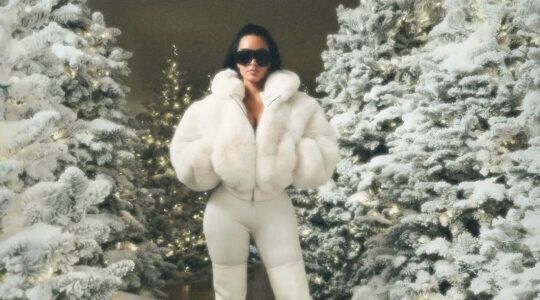 Kim Kardashian in SKIMS x The North Face.