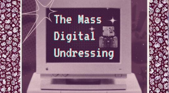 Computer met de tekst: The mass Digital Undressing