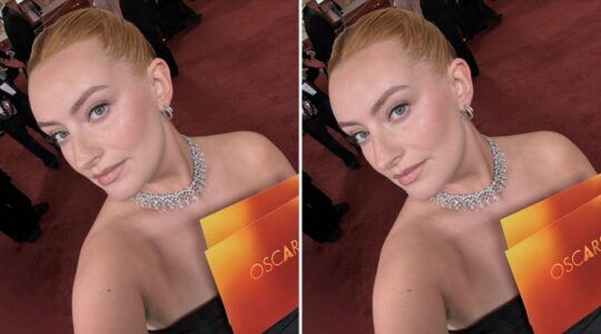 Amelia Dimoldenberg op de Oscars.