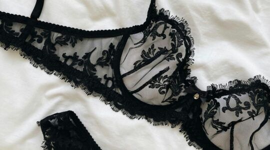 Lingerie op bed.